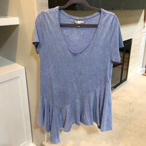 Anthropologie Blue Acid Wash Top